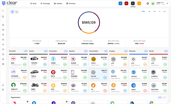 ClearTrust account dashboard
